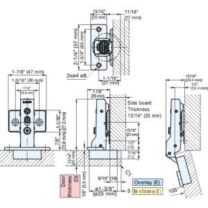 Concealed Hinge 105° Opening/14MM OVERLAY - Image 11