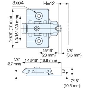 SYSTEM 30 Mounting Plate for OLYMPIA CONCEALED HINGE - Image 5