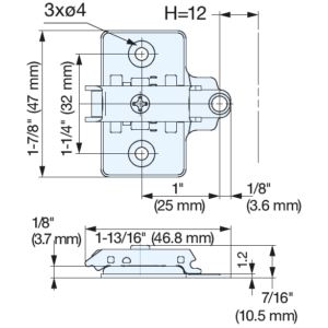 SYSTEM 32 Mounting Plate for OLYMPIA CONCEALED HINGE - Image 6