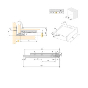 Silver full extension runners with clip and soft close, Zinc plated, Steel - Image 7
