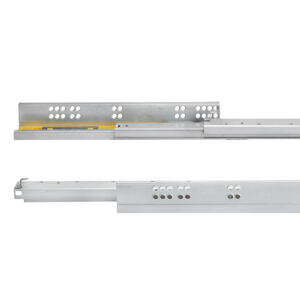 Silver full extension runners with clip and soft close, Zinc plated, Steel - Image 4