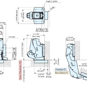 J160 Wide-Angle Heavy-Duty Concealed Hinge - Image 8