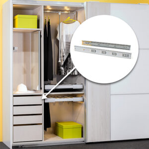 Set of ball bearing drawer runner, (Soft Close), full extension, 35KG., Zinc plated, Steel - Image 7