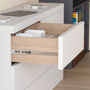 Set of ball bearing drawer runner, (Push to Open), full extension, 30KG, soft close., Zinc plated, Steel - Image 6