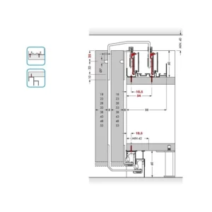 Cinetto PS48 System for Wardrobes with Overlapping Sliding Doors - Image 5