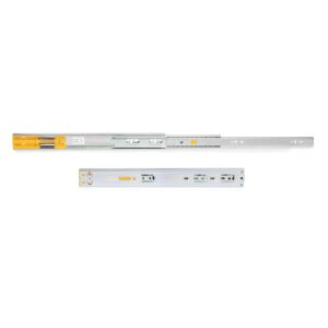 Set of ball bearing drawer runner, (Push to Open), full extension, 30KG, soft close., Zinc plated, Steel