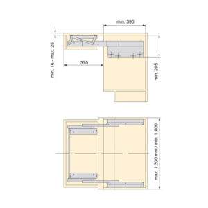 Opla Folding +39 M120 extendable and lift-up table slides - Image 6